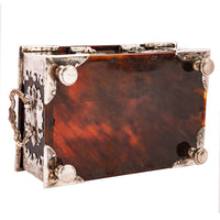 Antique Dutch Colonial VOC Batavian Tortoise shell Silver Sirih Casket, Circa 1750