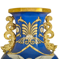 Large Antique English Morley & Ashworth 'Mason's' Ironstone Pottery Angel Vase, 1862