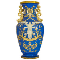 Large Antique English Morley & Ashworth 'Mason's' Ironstone Pottery Angel Vase, 1862