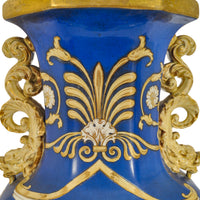 Large Antique English Morley & Ashworth 'Mason's' Ironstone Pottery Angel Vase, 1862