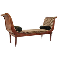 Antique American Neoclassical Mahogany Bustle Bench 1860