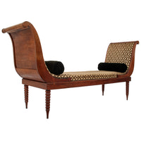 Antique American Neoclassical Mahogany Bustle Bench 1860