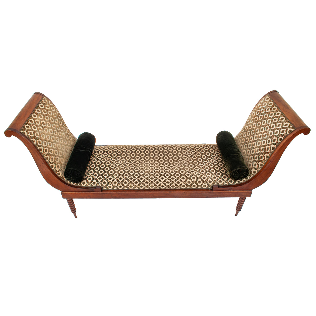 Antique American Neoclassical Mahogany Bustle Bench 1860