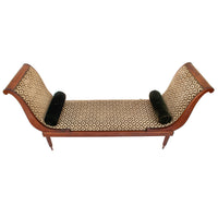 Antique American Neoclassical Mahogany Bustle Bench 1860