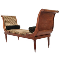 Antique American Neoclassical Mahogany Bustle Bench 1860