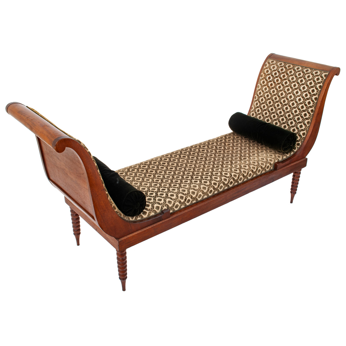 Antique American Neoclassical Mahogany Bustle Bench 1860
