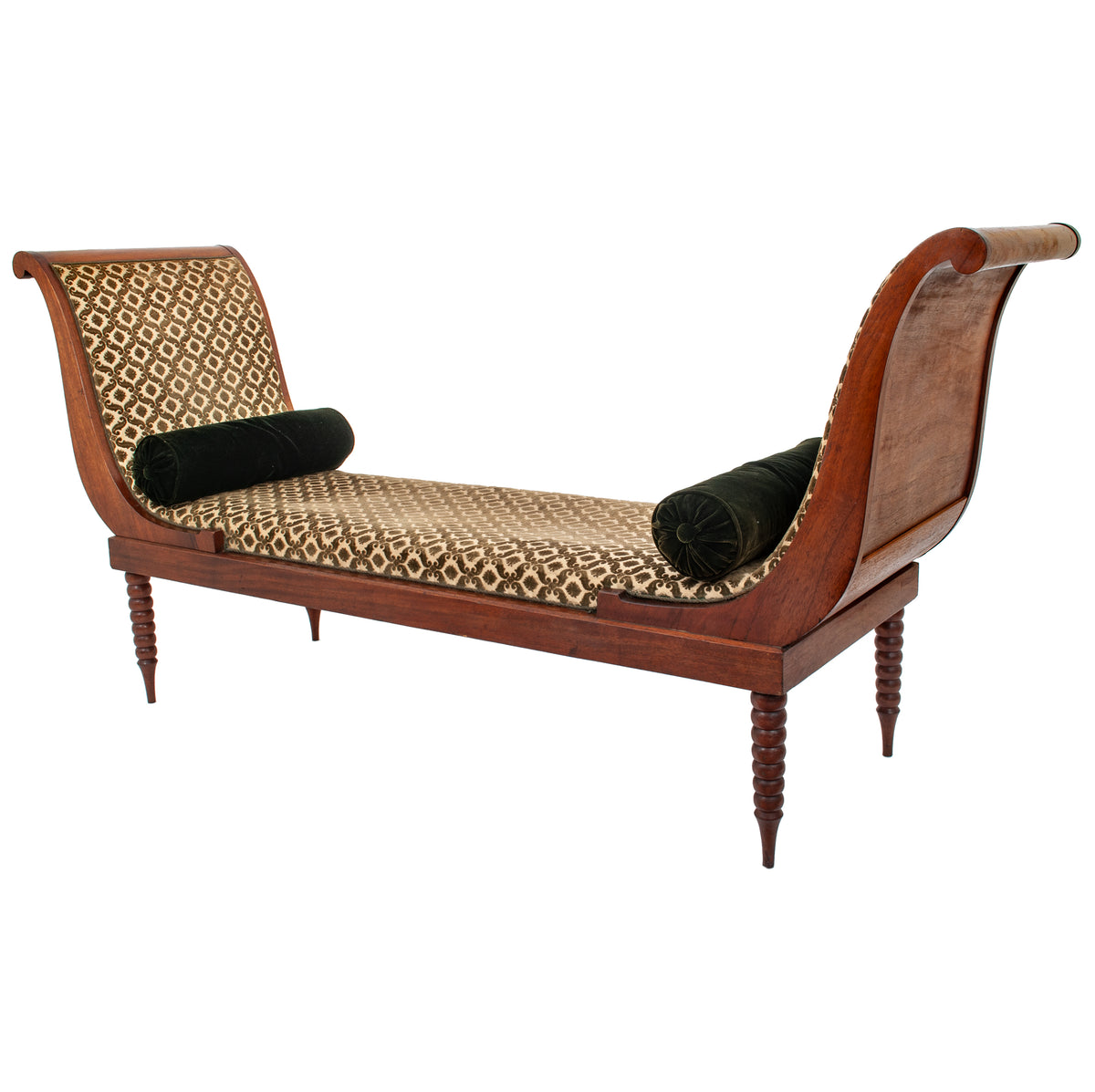 Antique American Neoclassical Mahogany Bustle Bench 1860