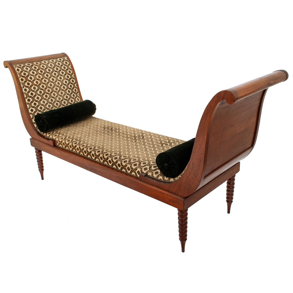 Antique American Neoclassical Mahogany Bustle Bench 1860