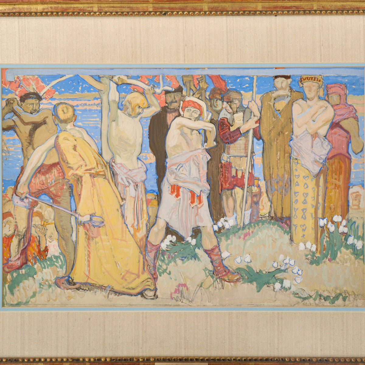 Frank Brangwyn Painting Mural Study Christ's Hospital West Horsham England. Circa 1912