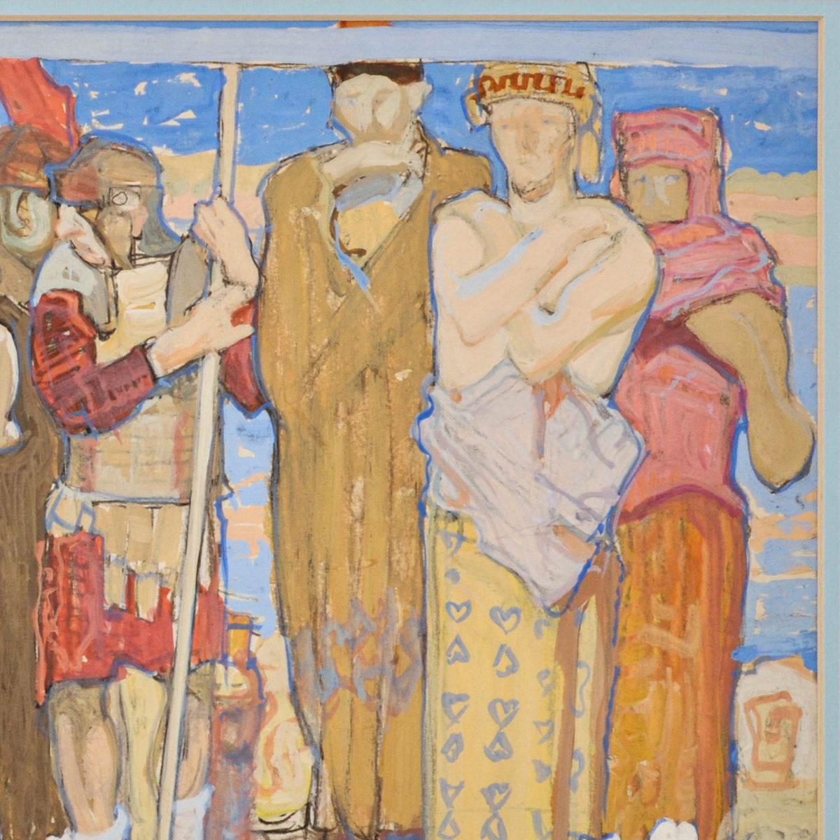 Frank Brangwyn Painting Mural Study Christ's Hospital West Horsham England. Circa 1912