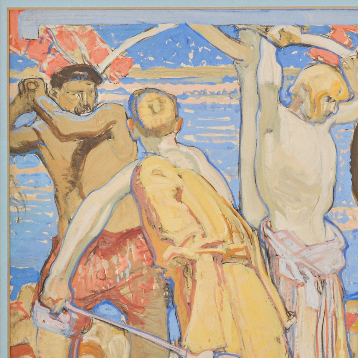 Frank Brangwyn Painting Mural Study Christ's Hospital West Horsham England. Circa 1912
