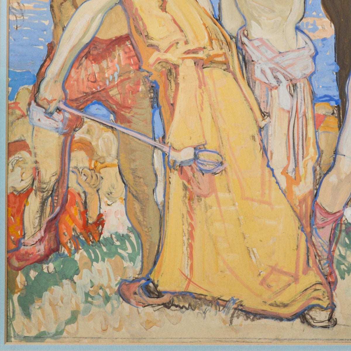 Frank Brangwyn Painting Mural Study Christ's Hospital West Horsham England. Circa 1912