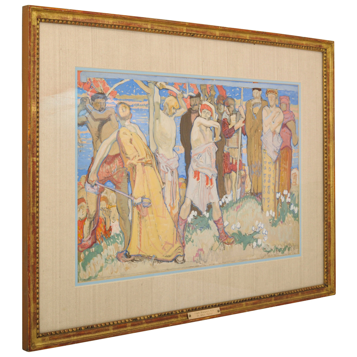 Frank Brangwyn Painting Mural Study Christ's Hospital West Horsham England. Circa 1912