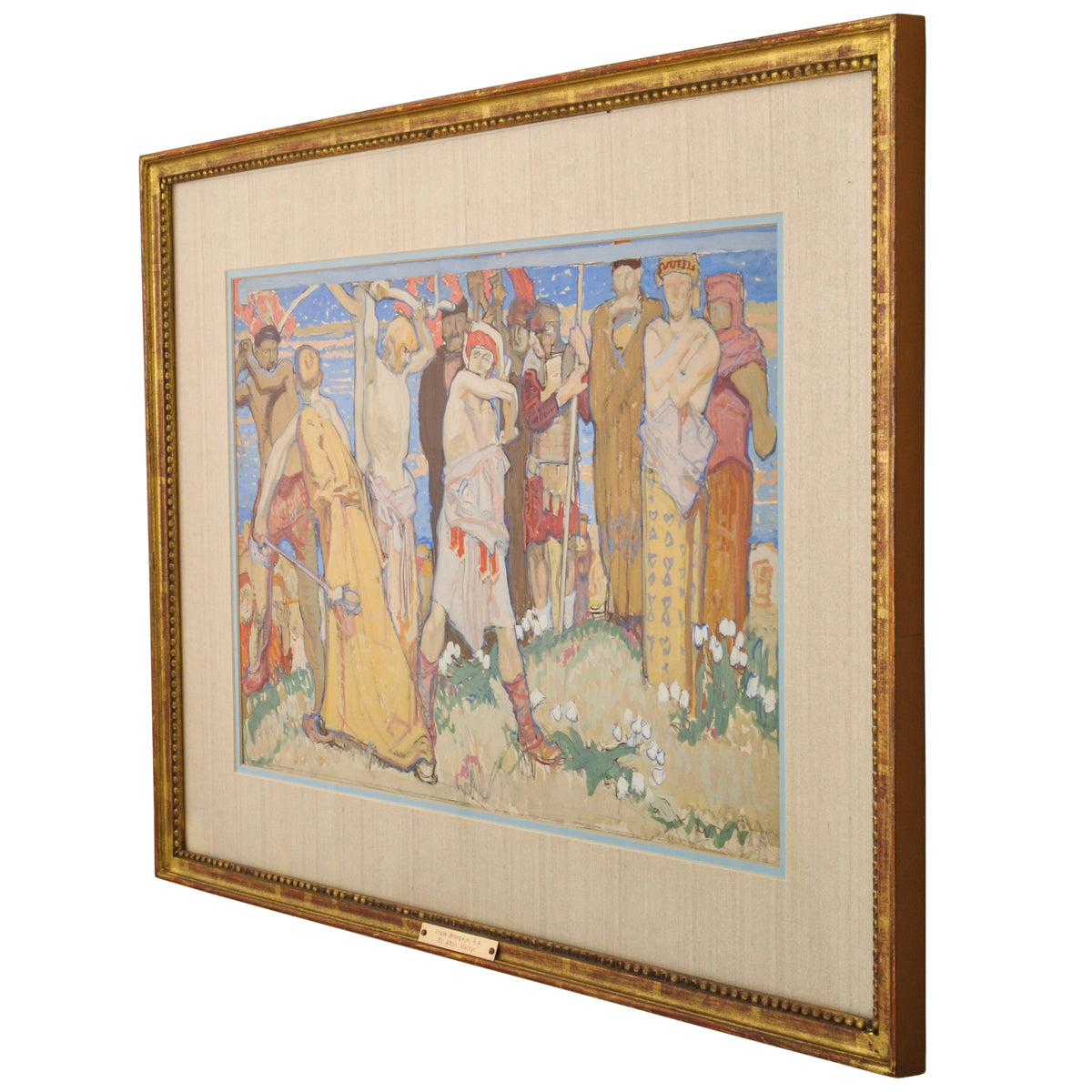 Frank Brangwyn Painting Mural Study Christ's Hospital West Horsham England. Circa 1912