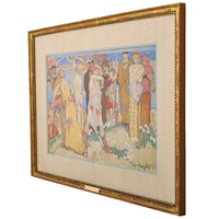 Frank Brangwyn Painting Mural Study Christ's Hospital West Horsham England. Circa 1912