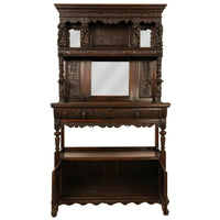 Antique French Carved Etagere Buffet Sideboard Chinoiserie Japanoise Style Circa 1875