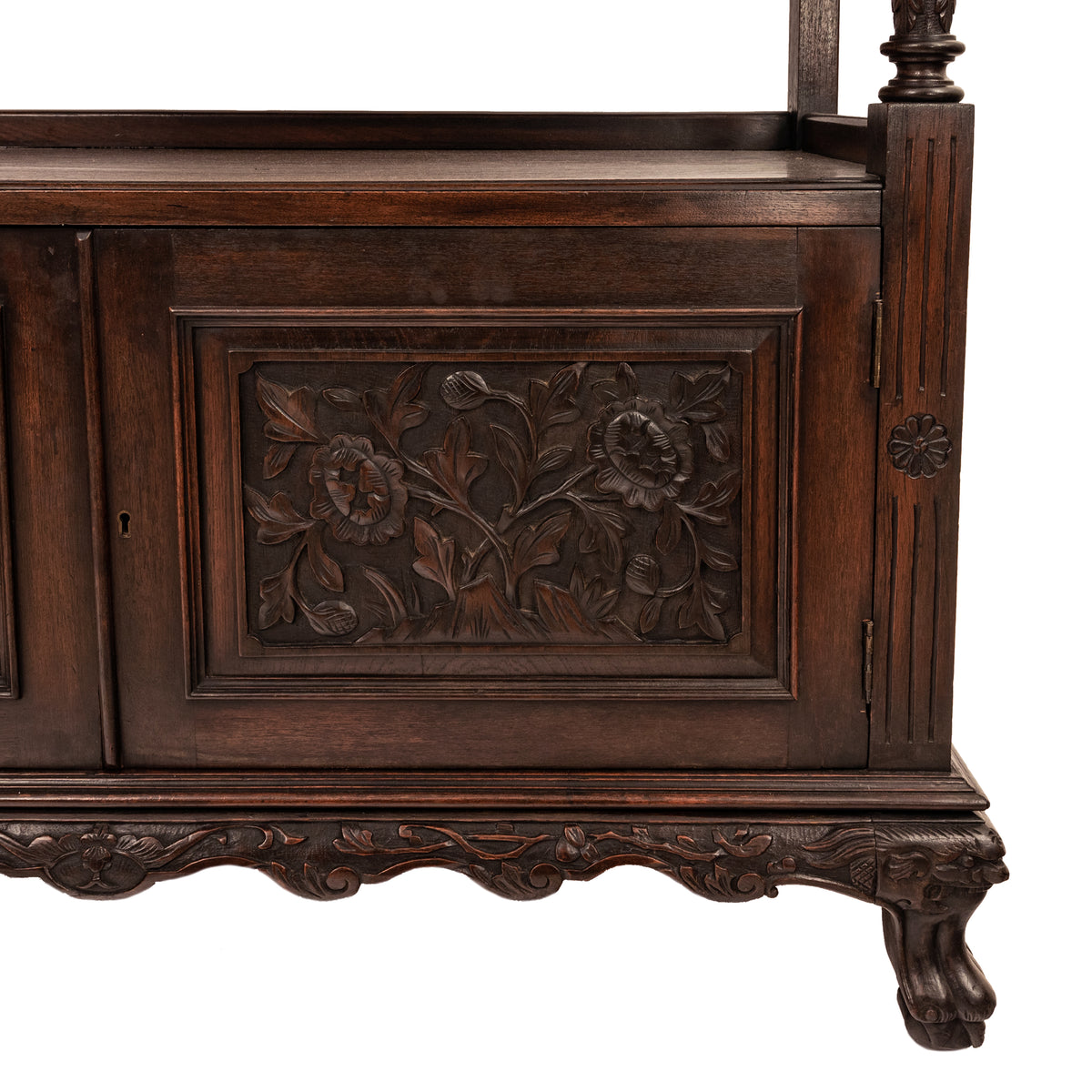 Antique French Carved Etagere Buffet Sideboard Chinoiserie Japanoise Style Circa 1875