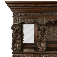 Antique French Carved Etagere Buffet Sideboard Chinoiserie Japanoise Style Circa 1875