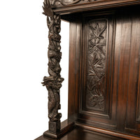 Antique French Carved Etagere Buffet Sideboard Chinoiserie Japanoise Style Circa 1875