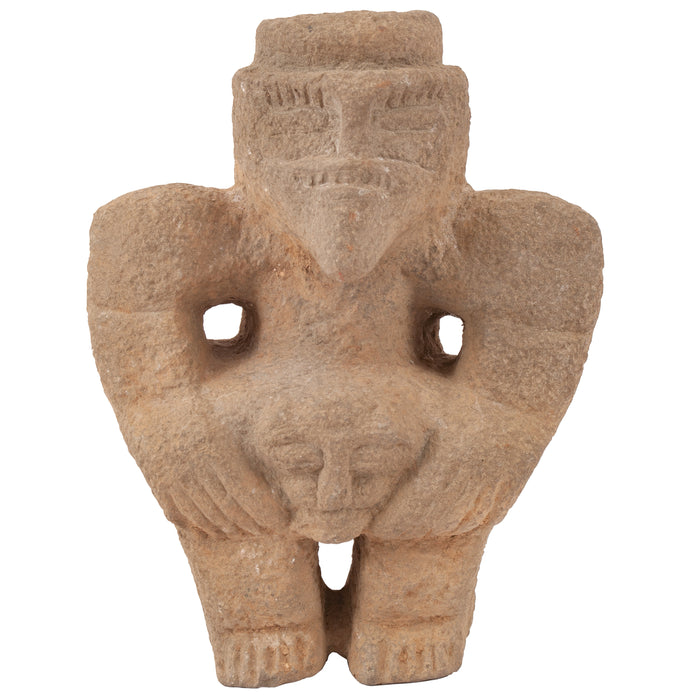 Pre Columbian Figure Volcanic Stone Trophy Head hunter Statue Costa Rica, 800 AD to 1100 AD