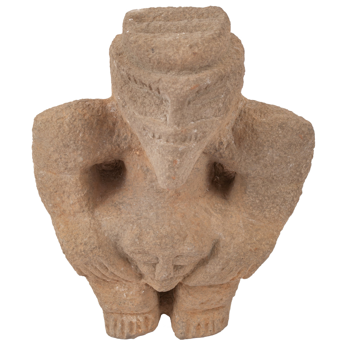 Pre Columbian Figure Volcanic Stone Trophy Head hunter Statue Costa Rica, 800 AD to 1100 AD