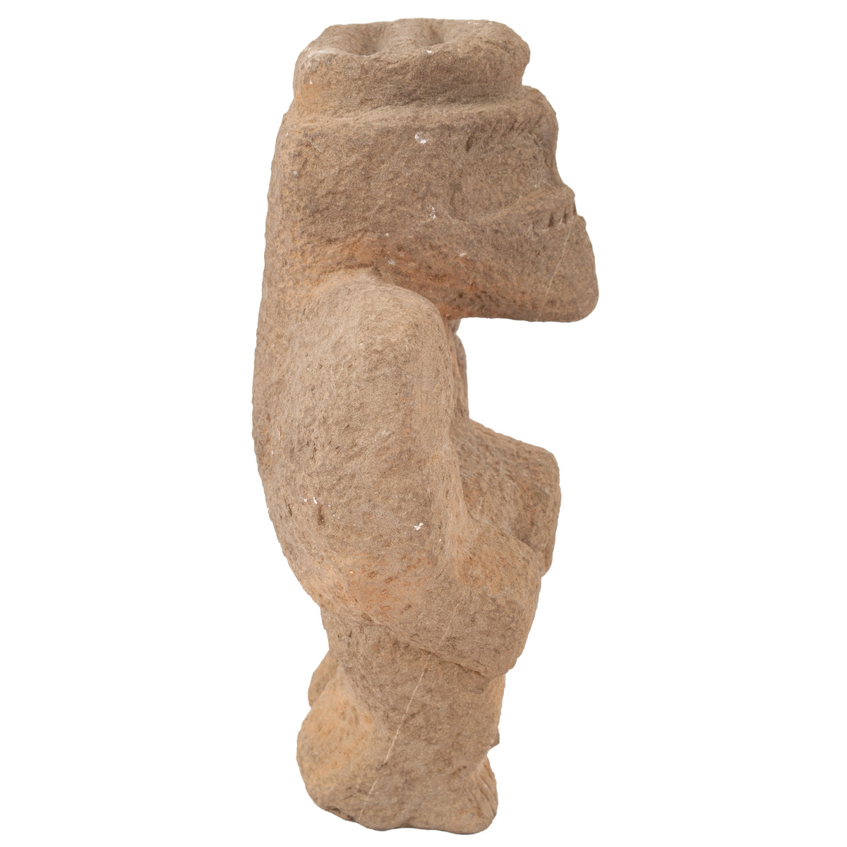 Pre Columbian Figure Volcanic Stone Trophy Head hunter Statue Costa Rica, 800 AD to 1100 AD