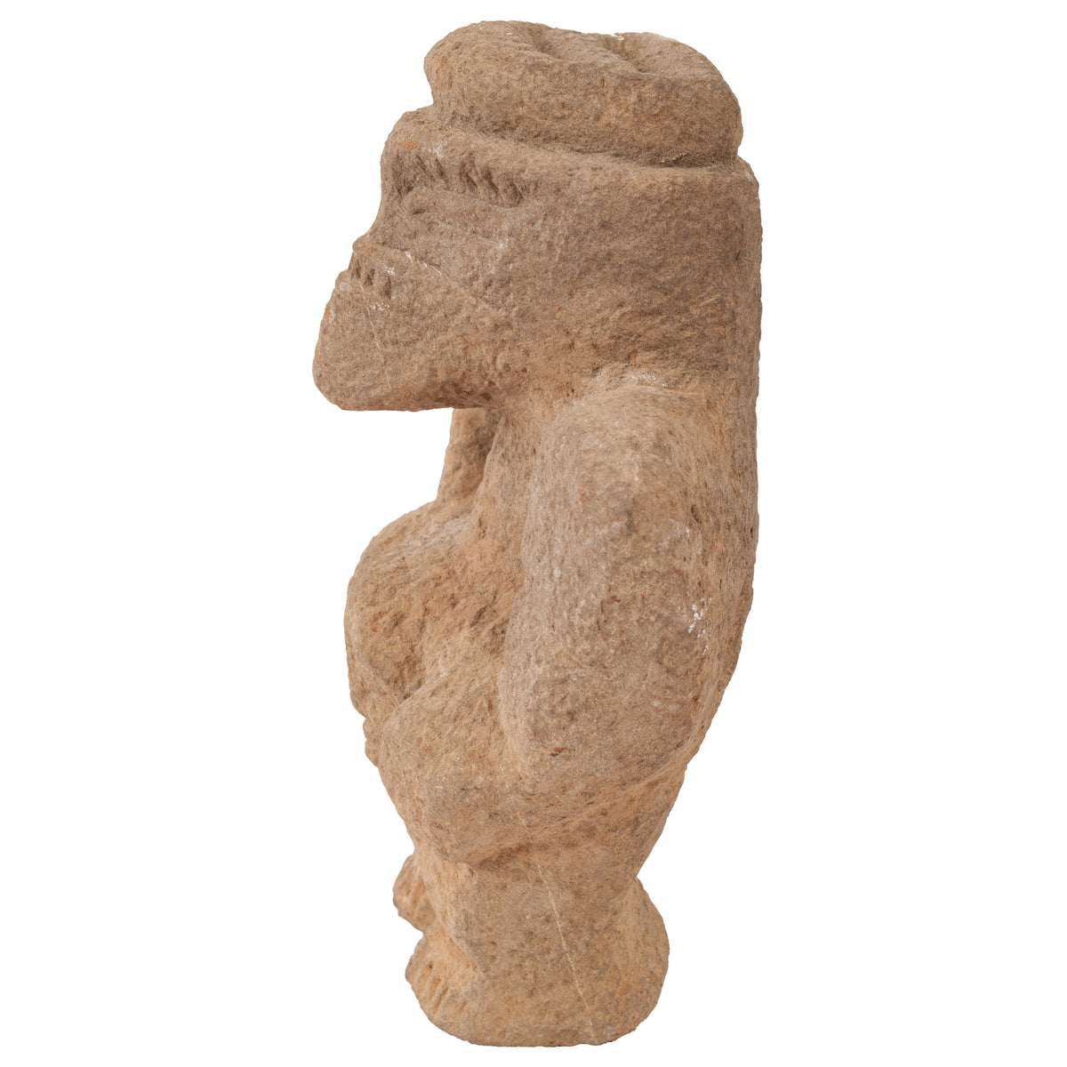 Pre Columbian Figure Volcanic Stone Trophy Head hunter Statue Costa Rica, 800 AD to 1100 AD