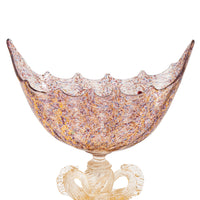 Antique Venetian Murano Hand Blown Glass Gold Centerpiece Coupe Salviati, 1910