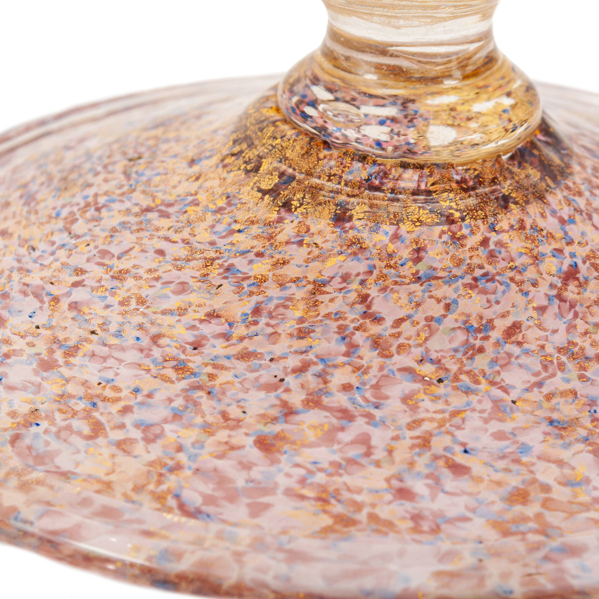 Antique Venetian Murano Hand Blown Glass Gold Centerpiece Coupe Salviati, 1910