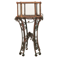 Antique 19th Century Glass & Cast Iron Terrarium Aquarium on Stand By Fiske, 1880