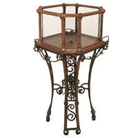 Antique 19th Century Glass & Cast Iron Terrarium Aquarium on Stand By Fiske, 1880