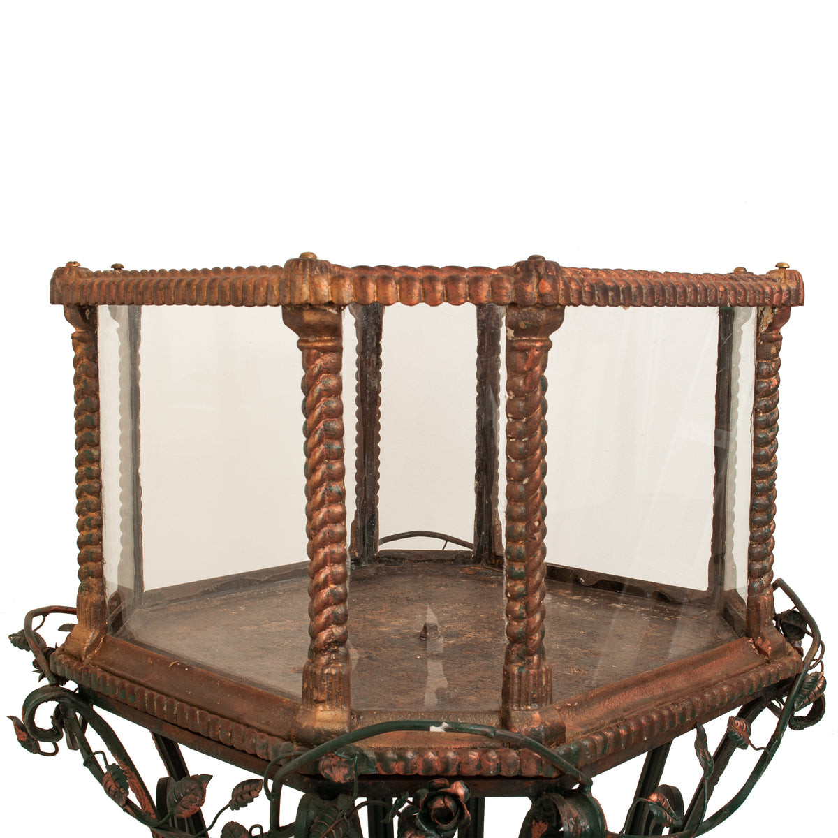Antique 19th Century Glass & Cast Iron Terrarium Aquarium on Stand By Fiske, 1880