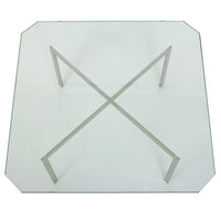 Early MCM Glass Stainless Steel Barcelona Table Mies Van Der Rohe Knoll, 1955