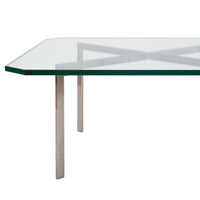 Early MCM Glass Stainless Steel Barcelona Table Mies Van Der Rohe Knoll, 1955