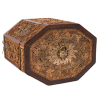 Antique 18th Century Georgian Mahoghany Paper Scroll Work Tea Caddy Box, Circa 1780