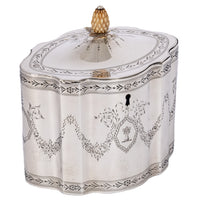 Antique Georgian Locking Sterling Silver Tea Caddy Henry Chawner London, 1787