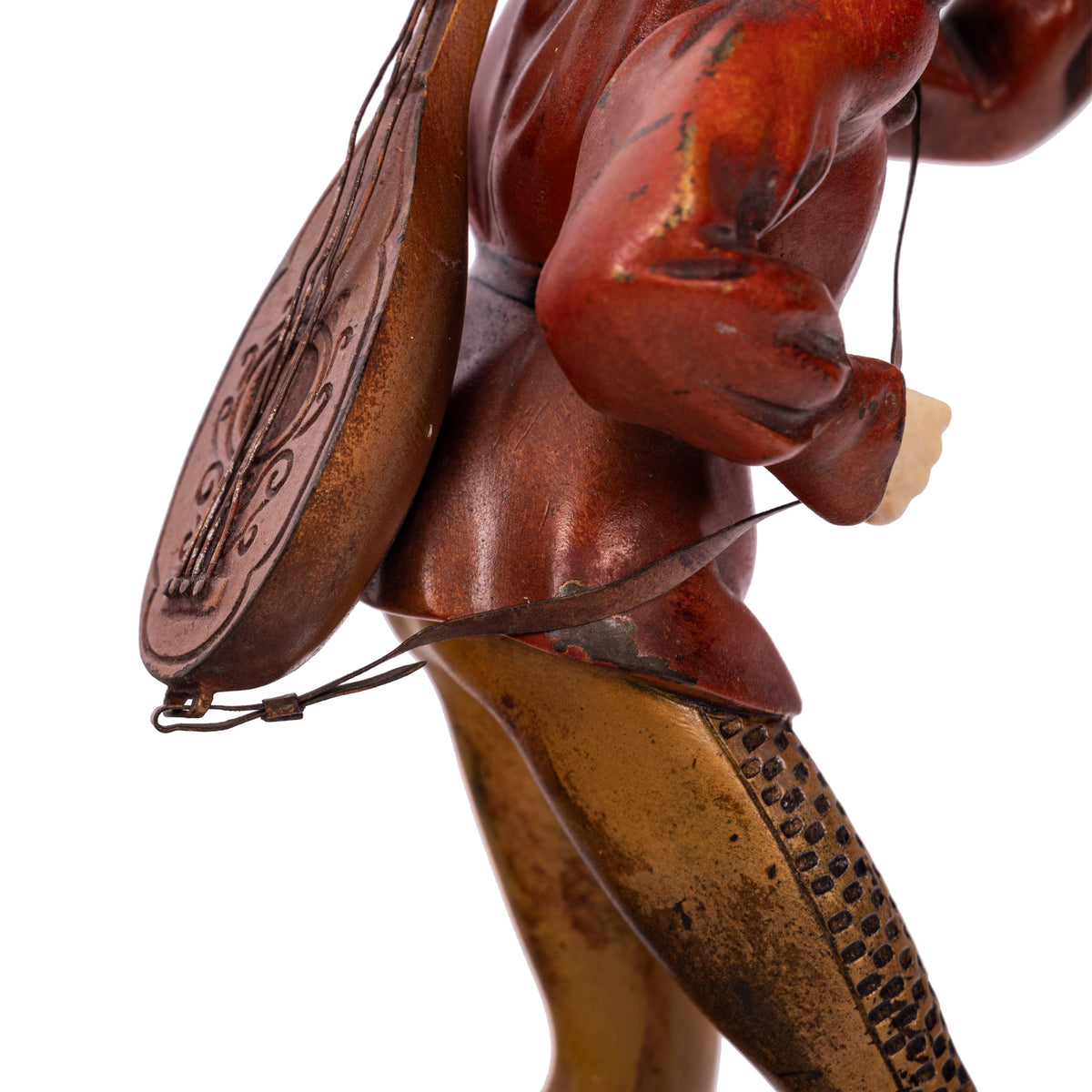 Antique French Art Deco Cold Painted Bronze Ivory Jester Sculpture Figure, 1920