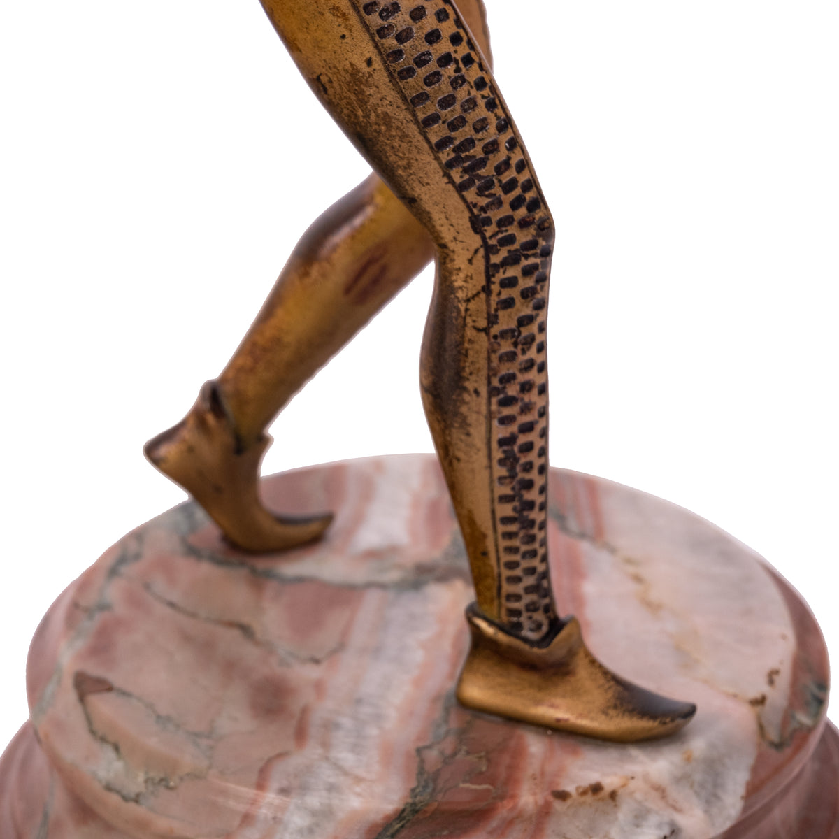 Antique French Art Deco Cold Painted Bronze Ivory Jester Sculpture Figure, 1920
