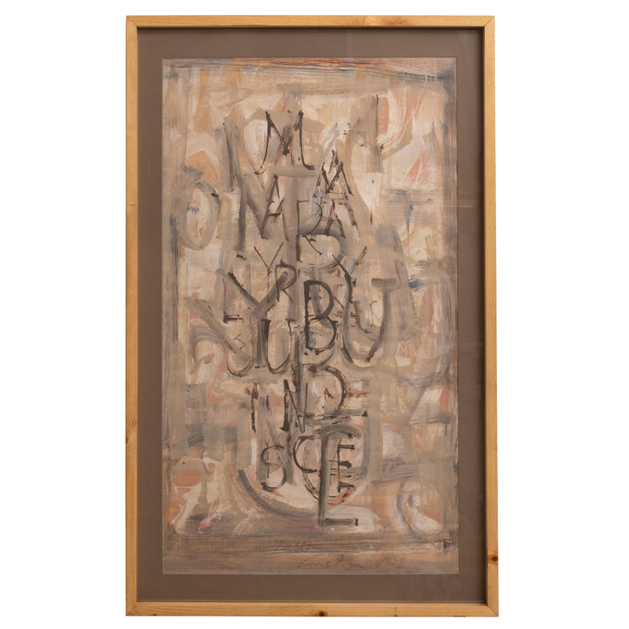 Abstract Surrealist Cubist Painting Oregon Artist Louis Bunce 1959 "Tablet"