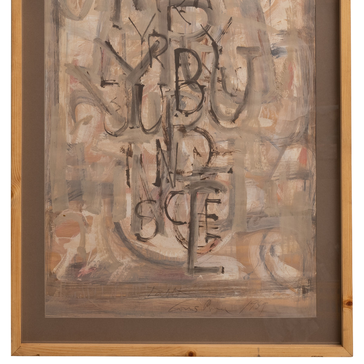 Abstract Surrealist Cubist Painting Oregon Artist Louis Bunce 1959 "Tablet"