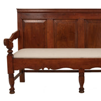 Antique 18th Century American Colonial Cherry Paneled Tavern Bench Settle, 1780