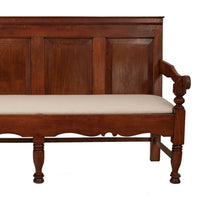 Antique 18th Century American Colonial Cherry Paneled Tavern Bench Settle, 1780