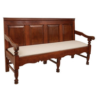 Antique 18th Century American Colonial Cherry Paneled Tavern Bench Settle, 1780