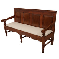 Antique 18th Century American Colonial Cherry Paneled Tavern Bench Settle, 1780