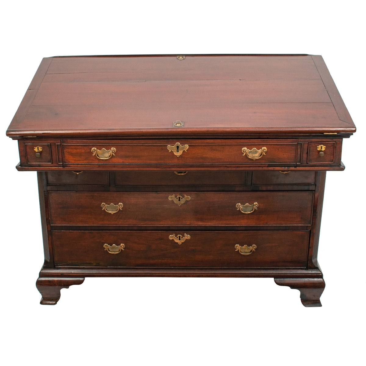 Antique Mahogany Georgian Architect's Drafting Drawing Desk Table Chest Circa 1780