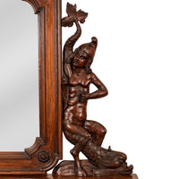 Antique Italian Renaissance Revival Walnut Carved 'Mermaid" Dresser Chest Circa 1870