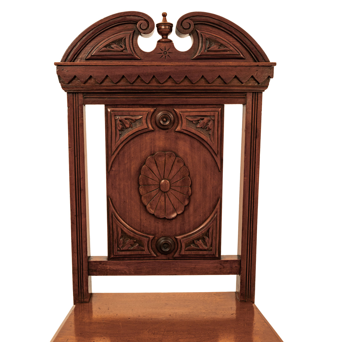 Antique Pair Regency George IV Neo-Classical Architectural Mahogany Hall Chairs Circa 1830