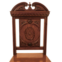 Antique Pair Regency George IV Neo-Classical Architectural Mahogany Hall Chairs Circa 1830