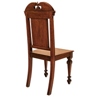 Antique Pair Regency George IV Neo-Classical Architectural Mahogany Hall Chairs Circa 1830