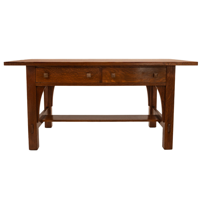 Antique American Arts Crafts Mission Oak Limberts Library writing Table Desk, Circa 1900